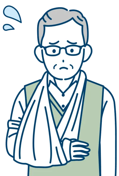 交通事故の示談や後遺障害に悩む人のイラスト